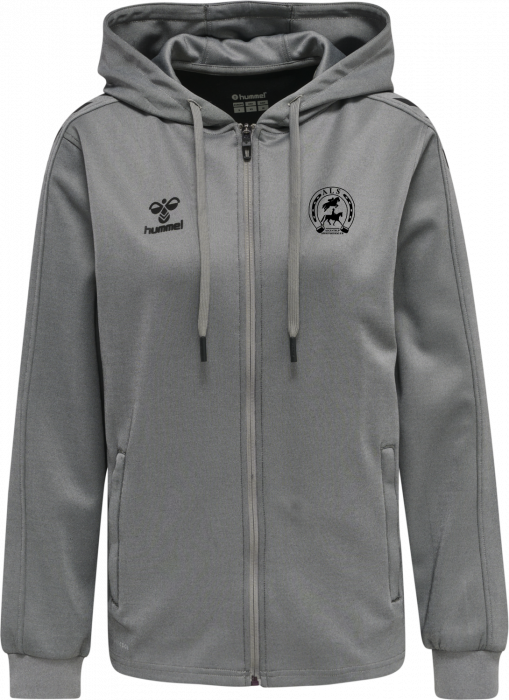 Hummel - Als Hoodie W. Zip Women - Grey Melange & zwart