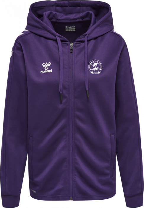 Hummel - Als Hoodie W. Zip Women - Purple Reign & vit